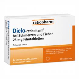 DICLO-RATIOPHARM bei Schmerzen u.Fieber 25 mg FTA 20 St Filmtabletten