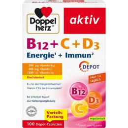 DOPPELHERZ B12+C+D3 Depot aktiv Tabletten 100 St. (110,8 g)