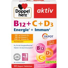 DOPPELHERZ B12+C+D3 Depot aktiv Tabletten 30 St. (33,2 g)