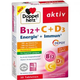 DOPPELHERZ B12+C+D3 Depot aktiv Tabletten 30 St.