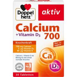 DOPPELHERZ Calcium 700+Vitamin D3 Tabletten 30 St. (66,5 g)
