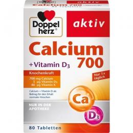 DOPPELHERZ Calcium 700+Vitamin D3 Tabletten 80 St.