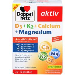 DOPPELHERZ D3+K2+Calcium+Magnesium Tabletten 30 St. (55,5 g)