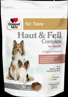 DOPPELHERZ fr Tiere Haut&Fell Compl.Chews f.Hunde 30 St