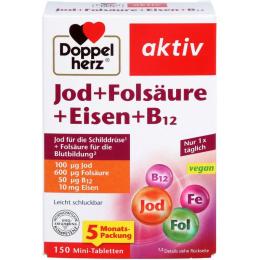 DOPPELHERZ Jod+Folsäure+Eisen+B12 Tabletten 150 St. (68 g)