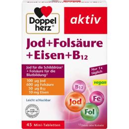 DOPPELHERZ Jod+Folsäure+Eisen+B12 Tabletten 45 St. (20,4 g)