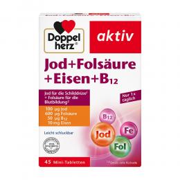 DOPPELHERZ Jod+Folsäure+Eisen+B12 Tabletten 45 St Tabletten