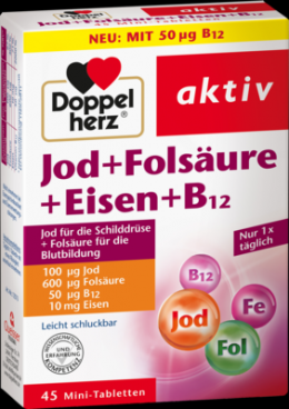 DOPPELHERZ Jod+Folsure+Eisen+B12 Tabletten 45 St