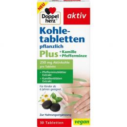 DOPPELHERZ Kohletabletten+Kamille+Pfefferminze 30 St. (16,5 g)