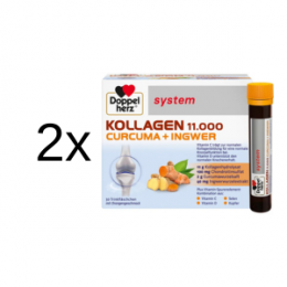 DOPPELHERZ Kollagen 11.000 Curcuma+Ingw.system TRA 60 St. 2x 750 ml