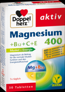 DOPPELHERZ Magnesium 400+B12+C+E Tabletten 45.9 g