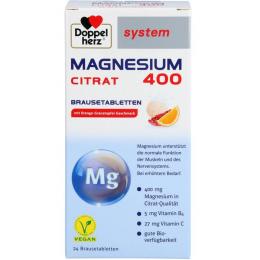 DOPPELHERZ Magnesium 400 Citrat system Brausetabl. 24 St. (156 g)