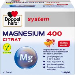 DOPPELHERZ Magnesium 400 Citrat system Granulat 40 St. (240 g)