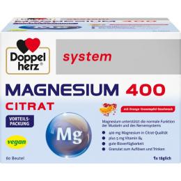DOPPELHERZ Magnesium 400 Citrat system Granulat 60 St. (360 g)