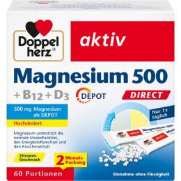 DOPPELHERZ Magnesium 500+B12+D3 Depot DIRECT Pell. 60 St. (96 g)