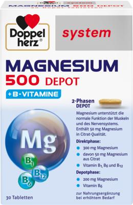 DOPPELHERZ Magnesium 500 Depot system Tabletten 30 St