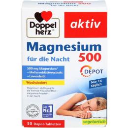 DOPPELHERZ Magnesium 500 für die Nacht Tabletten 30 St. (43,8 g)