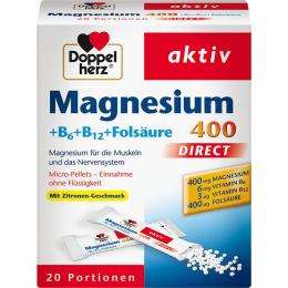 DOPPELHERZ Magnesium+B Vitamine DIRECT Pellets 20 St.