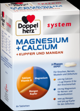 DOPPELHERZ Magnesium+Calc.+Kupfer+Mangan syst.Tab. 95.6 g