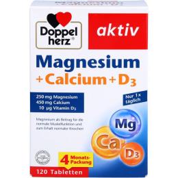 DOPPELHERZ Magnesium+Calcium+D3 Tabletten 120 St.