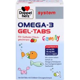 DOPPELHERZ Omega-3 Gel-Tabs family Erdb.Cit.system 120 St. (180 g)