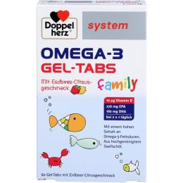 DOPPELHERZ Omega-3 Gel-Tabs family Erdb.Cit.system 60 St.