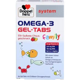 DOPPELHERZ Omega-3 Gel-Tabs family Erdb.Cit.system 60 St. (90 g)