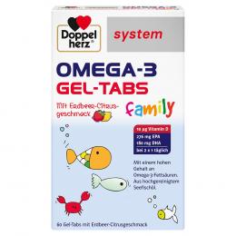 DOPPELHERZ Omega-3 Gel-Tabs family Erdb.Cit.system 60 St Kautabletten