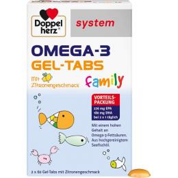DOPPELHERZ Omega-3 Gel-Tabs family system 120 St. (180 g)