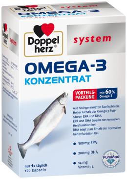 Ein aktuelles Angebot für Doppelherz Omega-3 Konzentrat system 120 St Kapseln Cholesterinsenkung - jetzt kaufen, Marke Queisser Pharma GmbH & Co. KG.