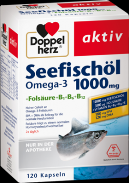 DOPPELHERZ Seefischöl Omega-3 1.000 mg+Fols.Kaps. 120 St