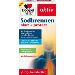 DOPPELHERZ Sodbrennen akut+protect Kautabletten 20 St Kautabletten