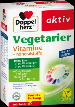 DOPPELHERZ Vegetarier Vitamine+Mineralstoffe aktiv 100 St