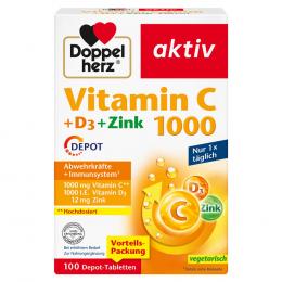 DOPPELHERZ Vitamin C 1000+D3+Zink Depot Tabletten 100 St Tabletten