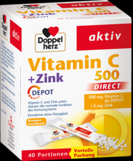 DOPPELHERZ Vitamin C 500+Zink Depot DIRECT Pellets 40 St
