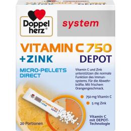 DOPPELHERZ Vitamin C 750 Depot system Pellets 20 St. (39 g)