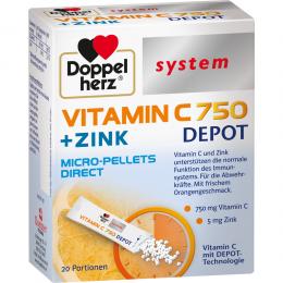 DOPPELHERZ Vitamin C 750 Depot system Pellets 20 St Pellets