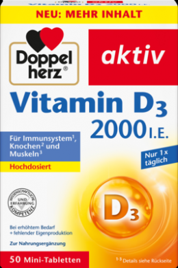 DOPPELHERZ Vitamin D3 2000 I.E. Tabletten 50 St