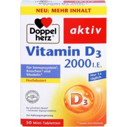 DOPPELHERZ Vitamin D3 2000 I.E. Tabletten 50 St. (20,8 g)