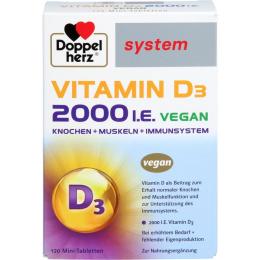 DOPPELHERZ Vitamin D3 2000 I.E. vegan system Tabl. 120 St. (52,4 g)