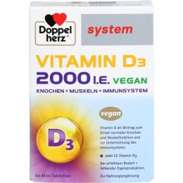 DOPPELHERZ Vitamin D3 2000 I.E. vegan system Tabl. 60 St.