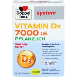 DOPPELHERZ Vitamin D3 7000 I.E. pflanzlich sys.TAB 30 St. (12,5 g)
