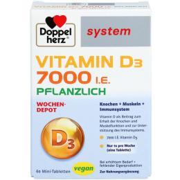 DOPPELHERZ Vitamin D3 7000 I.E. pflanzlich sys.TAB 60 St. (24,9 g)