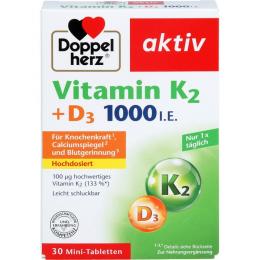 DOPPELHERZ Vitamin K2+D3 1000 I.E. Tabletten 30 St. (13,1 g)