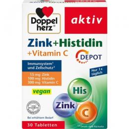 DOPPELHERZ Zink 15 mg+Histidin+Vit.C Depot aktiv 30 St.