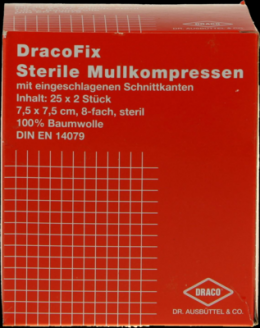 DRACOFIX PEEL Kompressen 7,5x7,5 cm steril 8fach 25X2 St