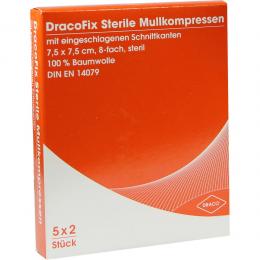 DRACOFIX PEEL Kompressen 7,5x7,5 cm steril 8fach 5 X 2 St Kompressen