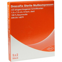 DRACOFIX PEEL Kompressen 7,5x7,5 cm steril 8fach 5X2 St