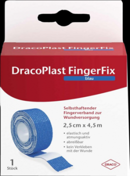 DRACOPLAST FingerFix 2,5 cmx4,5 m m.Wundk.blau 1 St