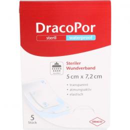 DRACOPOR waterproof Wundverband 5x7,2 cm steril 5 St.